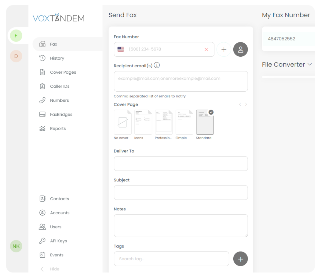 Vox Tandem Fax Management